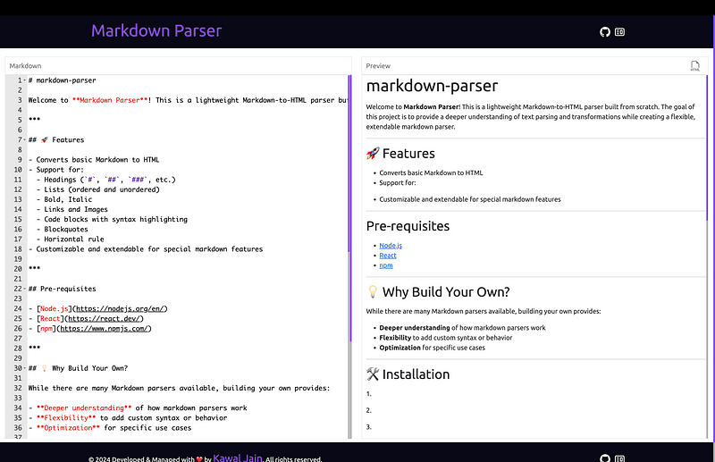 Building My Own Markdown Parser: A Developer’s Journey 🚀